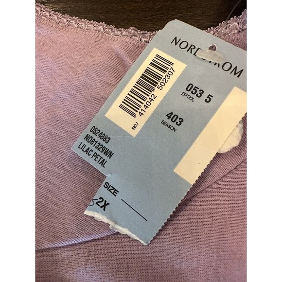 Nordstrom Intimates Capped Sleeve T-shirt Size 2X Lilac Petal 100% Cotton - Picture 5 of 8